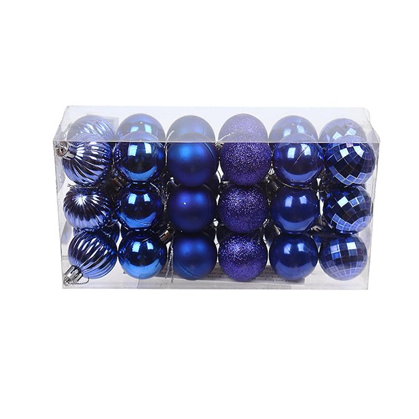 1 caja de bolas de Navidad Diy, colgante de plástico antideformación, ambiente festivo, bolas de árbol de Navidad, decoración del hogar