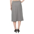 thumbnail image 2 of Women's Stretch Cotton Knit Faux Button Front Below the Knee A-Line Skirt, 2 of 11