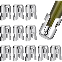 HWHCGZ 12 Pcs Stainless Steel Champagne Stopper Sparkling Wine Bottle Plug Sealer ,Wine Corker Champagne Cork Stopper with a Built in Sealing Plug Compact Saver Plug Silver*12