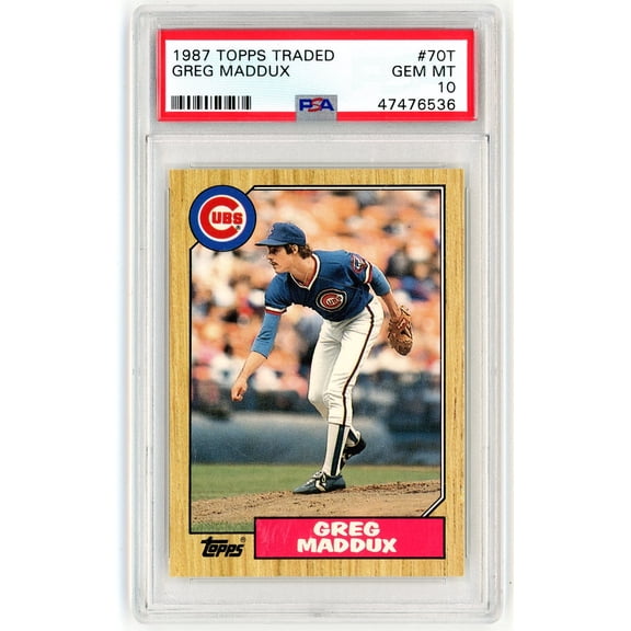 Graded 1987 Topps Traded Greg Maddux #70T Rookie RC Baseball Card PSA 10 Gem Mint