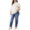 thumbnail image 3 of Agnes Orinda Women's Plus Size Pullover Sweaters Lightweight Long Sleeve Turtleneck Novelty Sweater 1X Cream White, 3 of 6