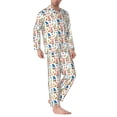 thumbnail image 2 of Naloa Barbecue Gnomes Men’s Pajamas Set - Long Sleeve Button Down Sleep Shirt and Pajama Bottoms Sleepwear Set-Large, 2 of 7