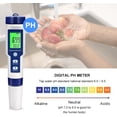thumbnail image 5 of Medidor de pH electrónico, comprobador de pH 5 en 1 para agua de piscina con luz de fondo, medidor de pH/TDS/EC/salinidad/temperatura con ATC, medidor de pH de alta precisión con resolución, 5 of 5