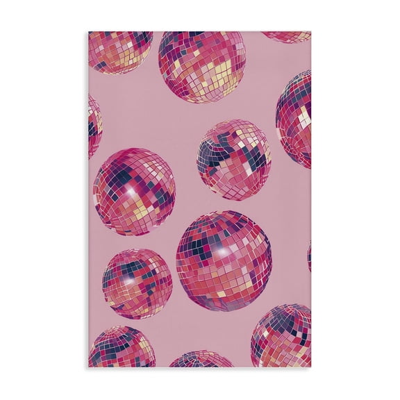 Stupell Industries Vivid Pink Disco Pattern Music Painting Wrapped Canvas Canvas Art Print Wall Art, 16 x 24