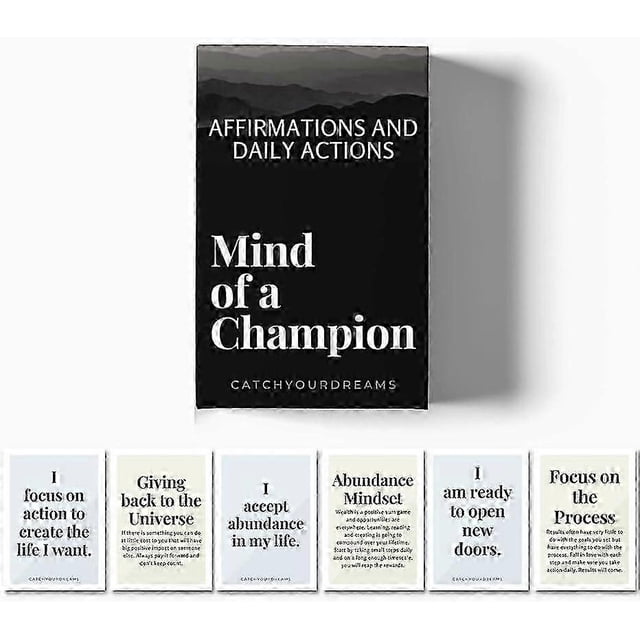 Mind Of A Champion - Motivational Cards For Men Affirmations And Action Steps To Turn Dreams Into Reality 2025 New
