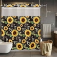thumbnail image 5 of No Hook Shower Curtains with Snap-in Liner Set, Yellow Sunflowers Waterproof Hotel Style Bathroom Shower Curtain, Summer Botanical Elegant Pastoral Bees Breathable Mesh Top Bath Curtains 66''x72'', 5 of 9