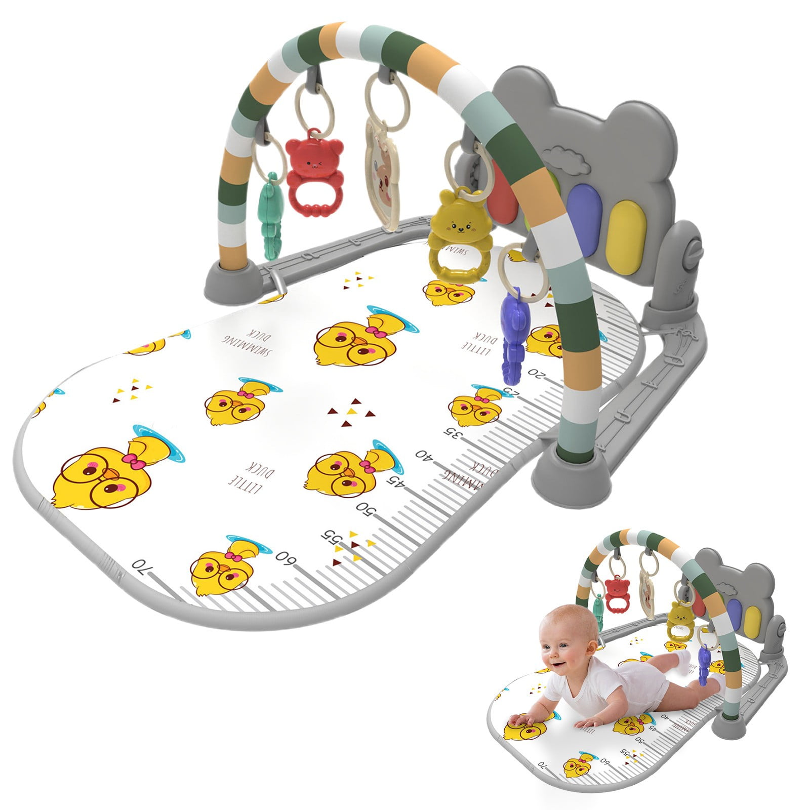 RUIG Baby Gym Play Mat for Babies 0-6 Months Tummy Time Mat Baby Kick and Play Piano Playmat Activity Gym for Baby Boy Girl Toddler Activity Center Baby Floor Play Mat for Baby