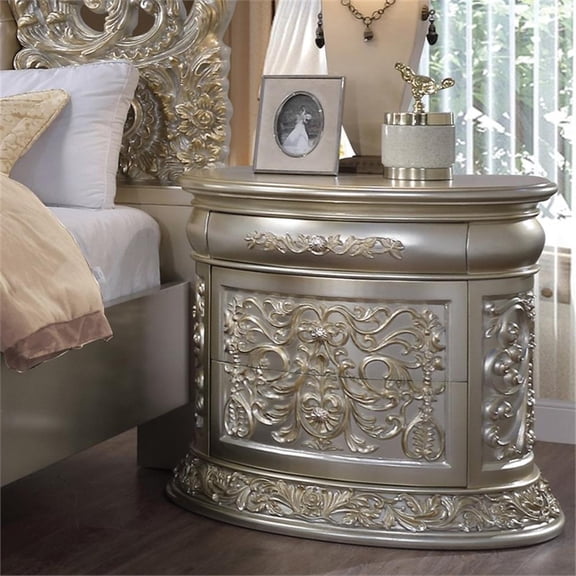 ACME Sorina Nightstand in Antique Gold