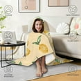 thumbnail image 4 of Wearable Blanket,Yellow Lemon Fruit Leaves LightYellow Pattern Hooded Wearable Flannel Blanket for Adults & Teens,Winter Poncho Shawl Wrap Cape Cozy Anti-Pill,50"x60", 4 of 5