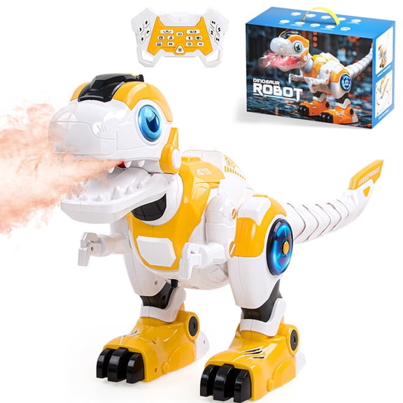 RC Robot Dinosaur Intelligent Interactive Smart Toy Electronic Remote Controller Robot Programmable Automatic Demonstration Walking Dancing Singing Story Toys Gift for Kids Boys Girls