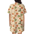 thumbnail image 3 of Bixox Women's Floral Strawberr Printed Pajama Set 2 Piece Lounge Set Top and Shorts Soft Pajamas, Shorts with Pockets, 3 of 7