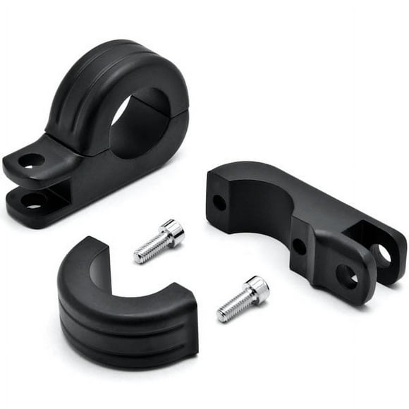 Krator Black 1-1/4" Engine Guard Tube Bar Footpeg Clamps Compatible with Harley Davidson XLX XLX 1984-1986