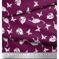 thumbnail image 2 of Soimoi Rayon Fabric Bird & Cat Animal Printed Fabric 1 Yard 56 Inch Wide, 2 of 3