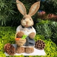 thumbnail image 4 of Easter Bunny Decoration Simulation Wooden Rabbit Figurine Garden Decor Spring Tabletop Ornament Standing Bunny Statue for Home Party Festive Gift Supplies, 4 of 6