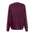 thumbnail image 4 of Stichou Women's 2025 Fashion Casual Oversized Open Front Batwing Long Sleeve Chunky Knit Cardigans Sweaters Outerwear Coats Dark Purple S, 4 of 5