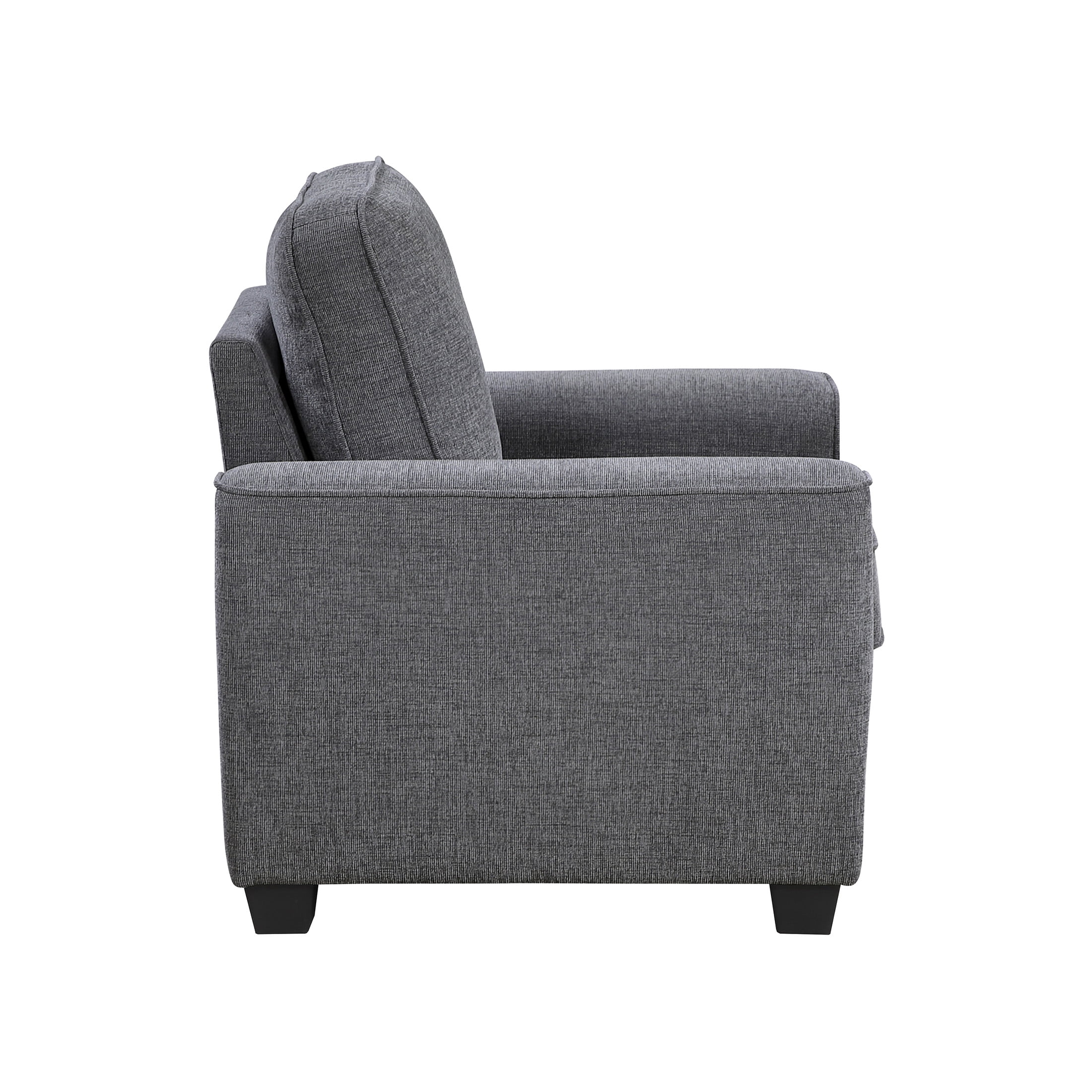 OakvillePark Harpshire Contemporary Chenille Living Room Chair, Dark Gray