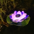 thumbnail image 4 of Lámpara flotante para piscina, luces solares de loto, impermeable, LED, linterna de jardín de flores, lámpara solar, flor de loto, lámpara flotante solar para jardín al aire libre, linterna púrpura, 4 of 5