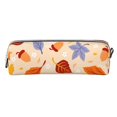 thumbnail image 2 of XMXT Leather Pencil Case, Autumn Nut Leaves Large Capacity Pencil Pouch for Student Teens Women, 2 of 9