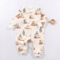 thumbnail image 4 of Gerichy Baby Boy Girl Bodysuit Infant Baby Cotton Bodysuits Child Printing Newborn Button-Neck Long Sleeved Long Rompers 0-18 Months, 4 of 7