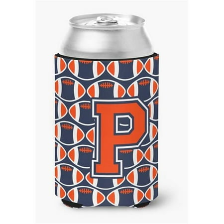 

Letter P Football Orange Blue & White Can or Bottle Hugger