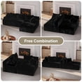 thumbnail image 4 of LAUSAINT HOME 96" Boneless Sectional Sofa, L-Shaped Modular Cloud Couch with Deep Seat & Plush Corduroy Fabric, (Black, Right Facing Chaise), 4 of 8