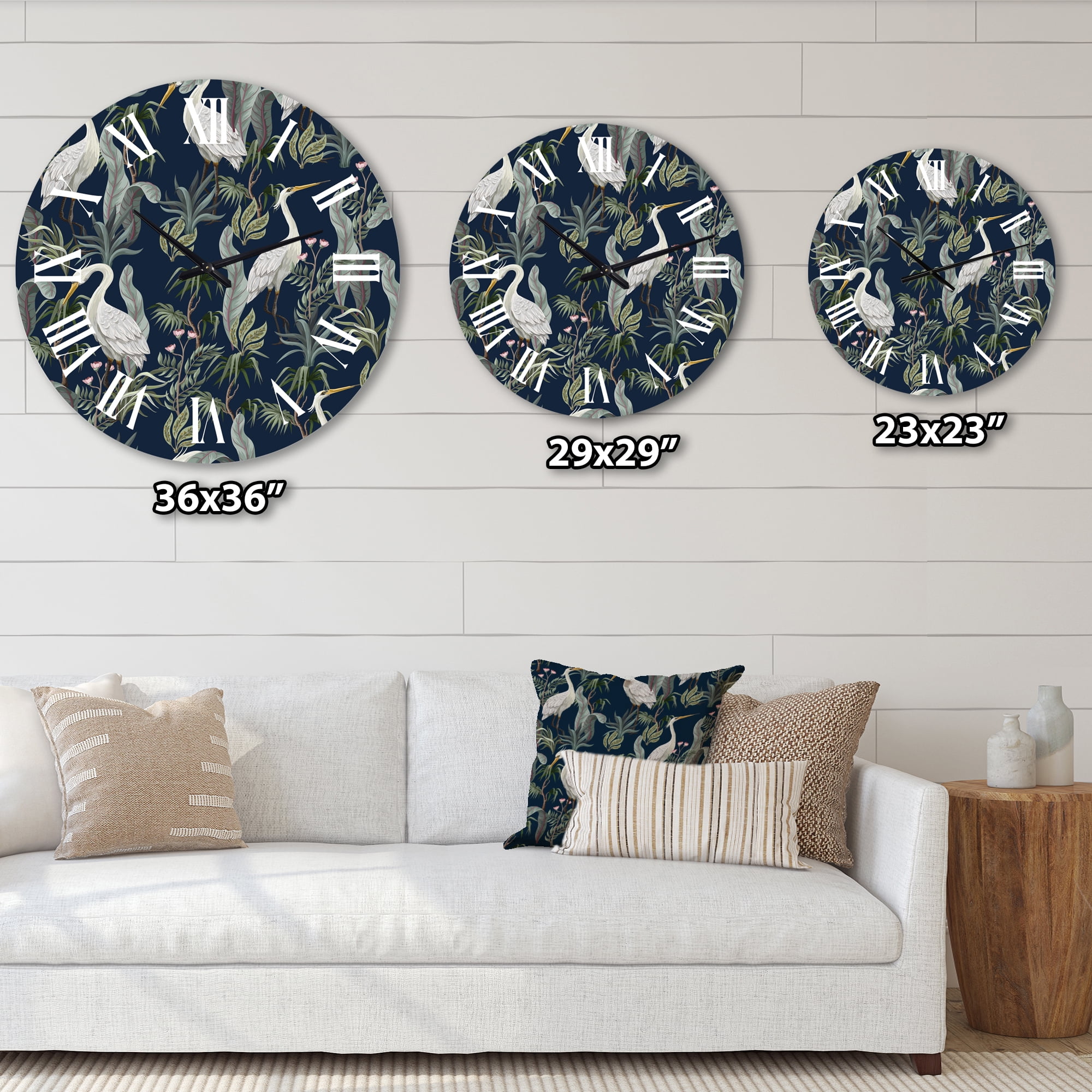 Designart 'Chinoiserie With Birds And Peonies Vii' Traditional Wall Clock