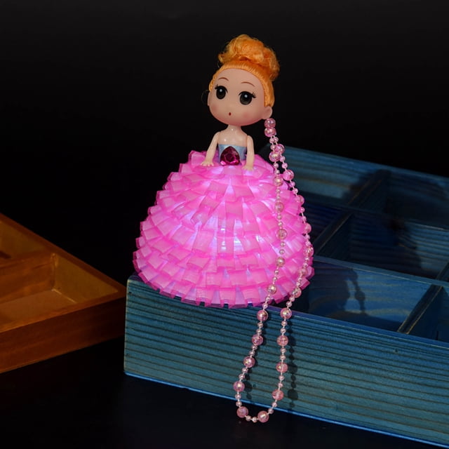 Cute Luminous LED Doll Night Light - 3 Lighting Modes, Portable with Chain, Ideal Gift for Girls