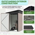 thumbnail image 3 of LazySunsets 6 x 4 ft Lean to Storage Shed, Outdoor Metal Storage Cabinet with Vent for Patio, Brown, 3 of 8