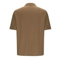 thumbnail image 4 of DPTALR Men's Knit Shirts,Short Sleeve Ribbed,Lightweight Casual Golf Shirts for Summer,Brown,Big and Tall Men S, 4 of 6