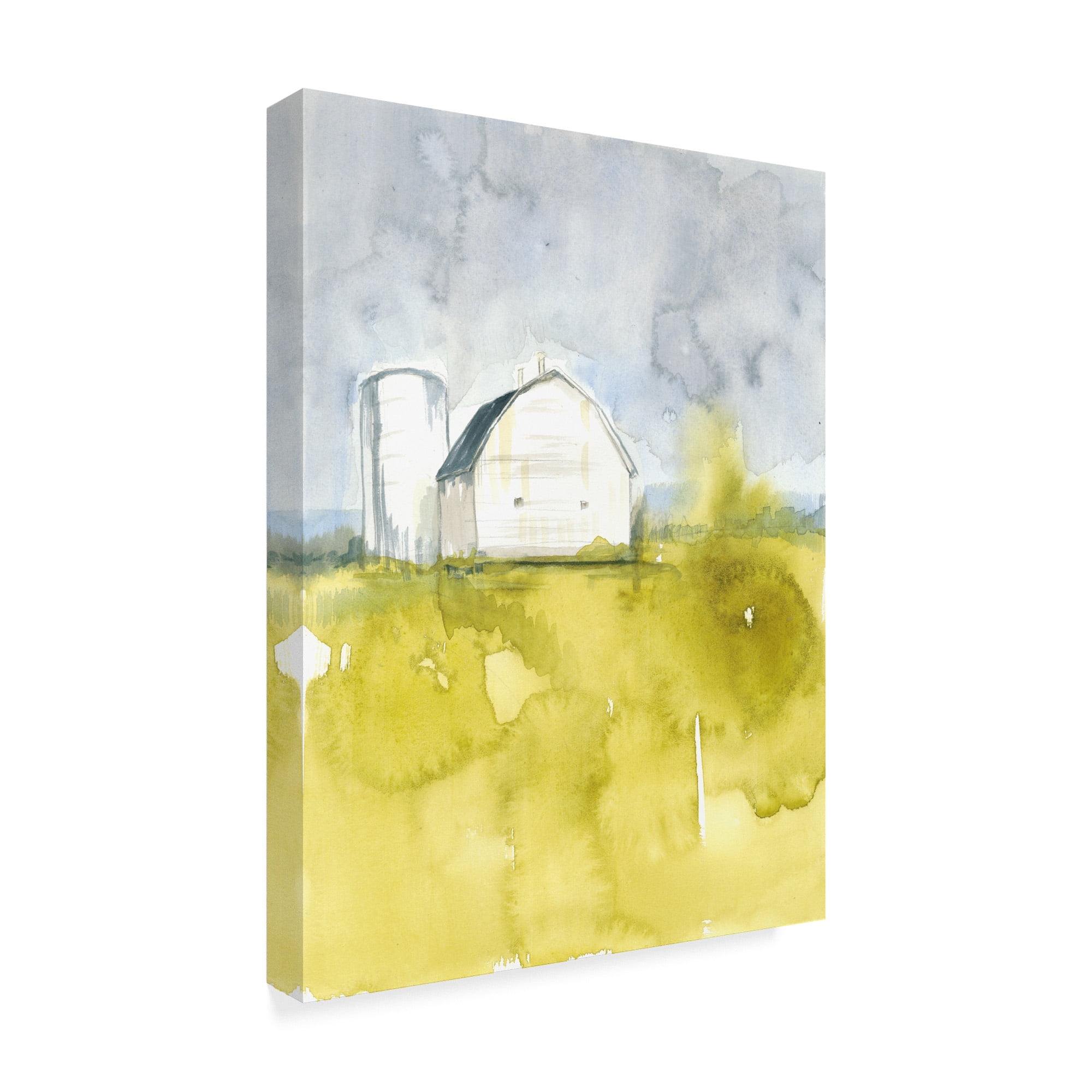 Trademark Fine Art 'White Barn on Citron II' Canvas Art by Jennifer Goldberger