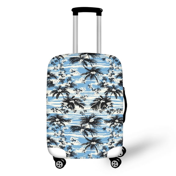 HELLHERO Tropical Fronds Print Luggage Cover Easy Washing Bottom Zipper Polyester Ammonia Suitcase Cover for Travel Outdoor