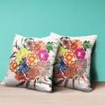 thumbnail image 4 of Friendship Bouquet Indoor/Outdoor Pillow with Removable Cover in Pink Orange Blue18x18, 4 of 5