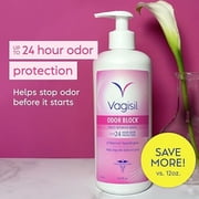 Vagisil Feminine Wash for Intimate Area Hygiene, Odor Block, Gynecologist Tested, Hypoallergenic, 16.9 fl oz,