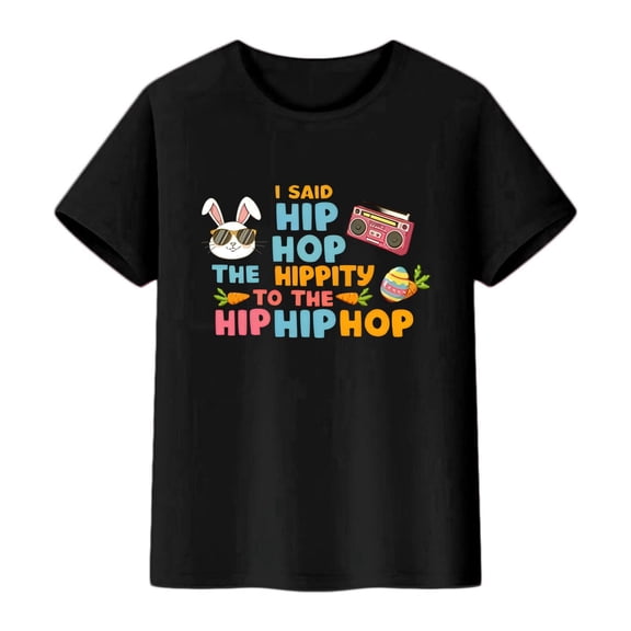 WERYOUNG Boy's T-Shirts Easter Short Sleeve Crewneck Kids Letter Print T Shirts Leisure Wear Comfort Fit Tee Shirts Holiday Vacation Stylish Cozy Toddler Top