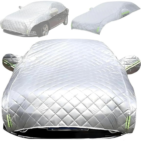 Hail Protector Car Cover, Thicken Waterproof All-Weather Hail Protection Snowproof Protection Hail Anti Half Car Covers, UV Fits Hatchback, Sedan & SUV