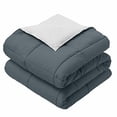 thumbnail image 2 of Wholesale Beddings Throw Blanket, Reversible Soft Medium Warmth (50-Inch Wide x 75-Inch Long) Down Alternative Comforter, Navy-Grey, 2 of 4