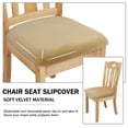 thumbnail image 4 of PiccoCasa 6Pcs Velvet Dinning Stretchable Chair Slipcover, 18 x18 Beige, 4 of 6