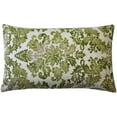 thumbnail image 1 of Housse de Coussin Décorative Motif Damassé Vert Calliope 12x20 Pouces, 1 of 3
