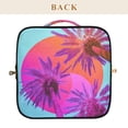 thumbnail image 5 of Iauyy Rhombus Cosmetic Bag with Handle Large Capacity Luxury Twill Travel Makeup Bag ,Pinkish-purple Palm Tree, 5 of 8