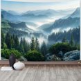 thumbnail image 6 of Nature Forest Mountain Tapestry Green Misty Pine Tree Tapestry for Bedroom Aesthetic Foggy Woodlands Sky Landscape Tapestries Wall Hanging for Living Room Dorm 60 x 40 Inch, 6 of 6
