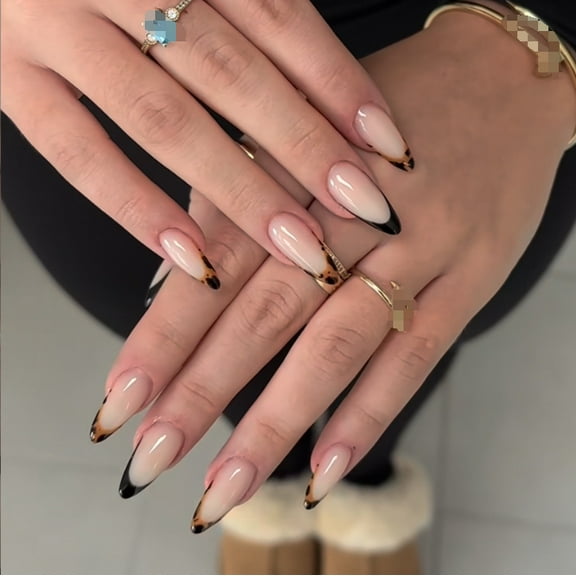 YTTAL French Short Square Press On Nails, Summer False Nails With Cute Flower Pink Design, Glossy Gel Finish Acrylic Nails, Thick Natural Reusable Nail Glue Set For Women, 24 Pieces