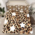 thumbnail image 2 of Feelyou Cartoon Stars Kids Queen Sheet Sets, Western Leopard Print Bed Set, 4pcs, 2 of 7