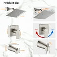 thumbnail image 3 of Brushed Nickel Tub Shower Faucet Set Complete with 8-Inch Rainfall Shower Head and Tub Spout Included Shower Valve Tub Shower Trim Kit Brushed Nickel, 3 of 7