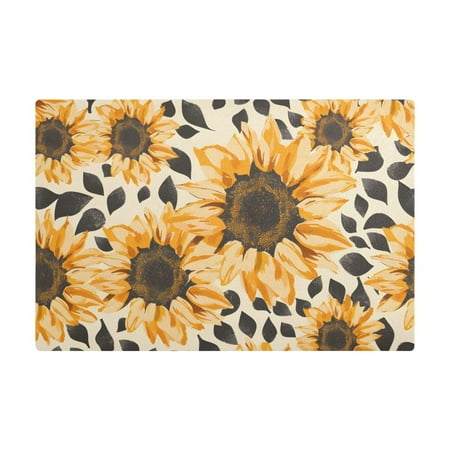 

Dish Drying Mat Microfiber Kitchen Dish Pad Counter Absorbent Drainer Rack 12 x18 Sunflowers Leopard