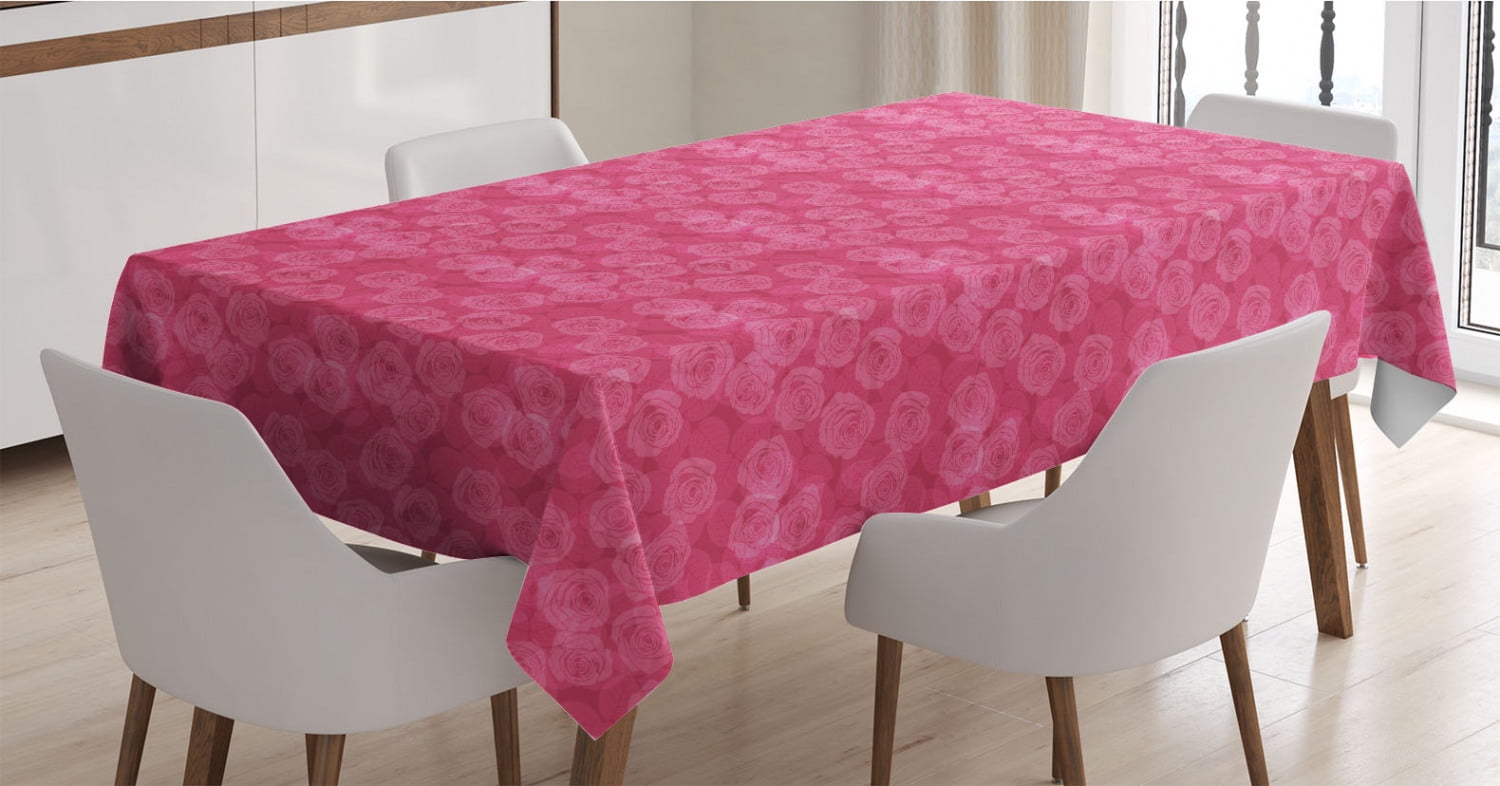 Rose Tablecloth, Shades of Pink Gentle Seasonal Flora Romance Love