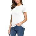 thumbnail image 5 of Urban CoCo Women's Slim Fitted Short Sleeve T-Shirt(White, M), 5 of 6