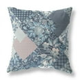 thumbnail image 6 of Arizona Floral Patches Indoor/Outdoor Fabric Pillow in Indigo Blue Pink 18x18, 6 of 8