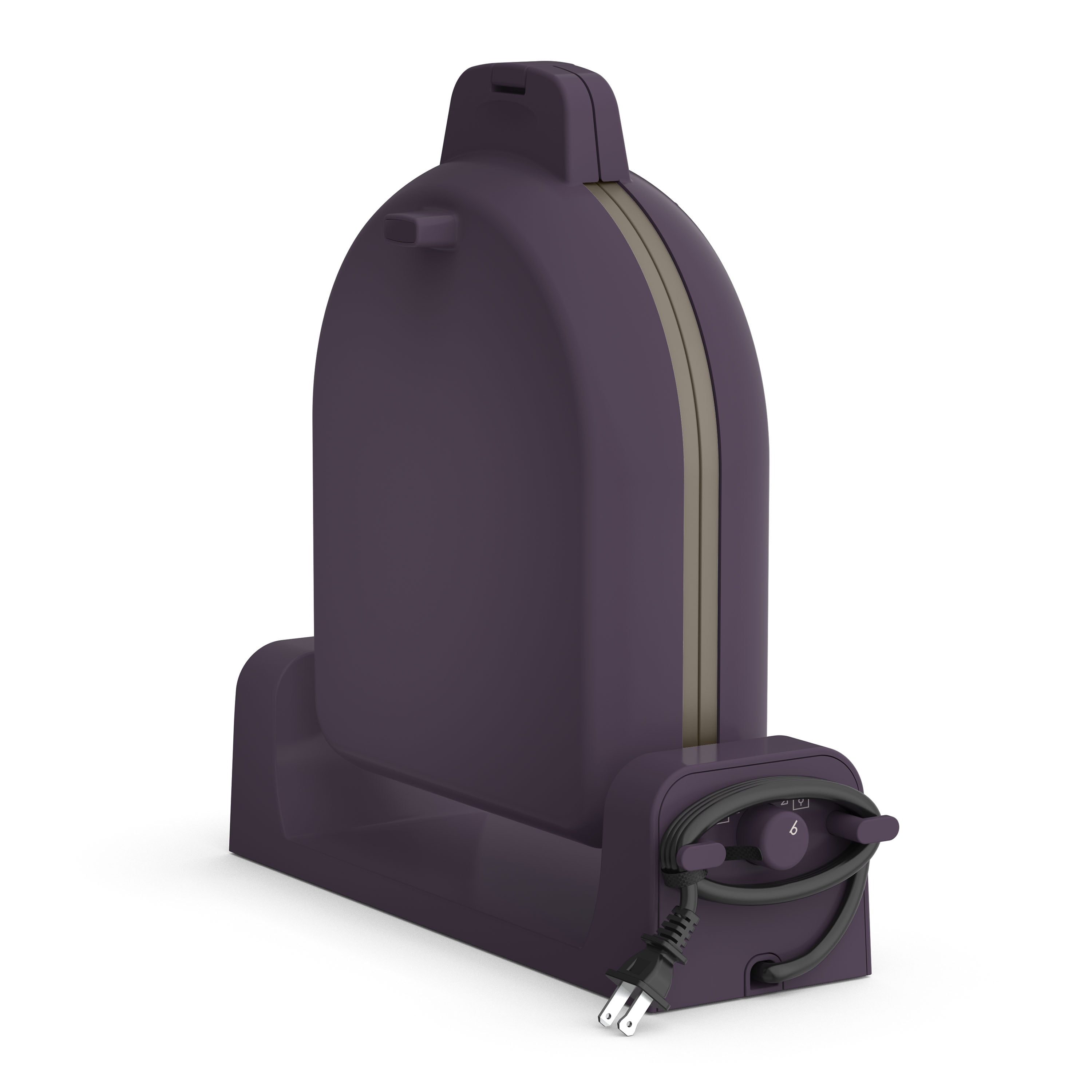 bella Flip-n-Store Belgian Waffle Maker with EverGood™ Ceramic Nonstick Coating, Power Indicator Light & Cool-Touch Handle, Plum