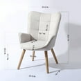 thumbnail image 6 of Homy Casa Modern Stools with Armrests & Comfortable Cushion Living Room Home Office Patio, Beige Oak, 6 of 6