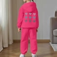 thumbnail image 7 of Big Outfits for Girls Sets Boys Long Sleeve Solid Warm Hoodie Pullover Tops Pants Kids Sweat Suit Fall Girls Clothes Hot Pink Size 8-9T, 7 of 7